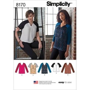 2/$10 OR 3/$15 Simplicity 8170 Long or Short Sleeve Pattern